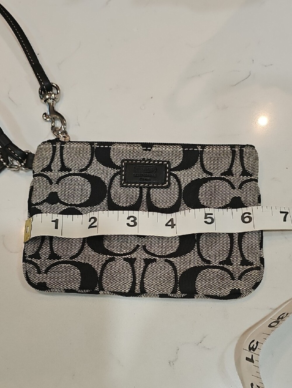 Coach Black and Cream Signature Canvas Wristlet - Picture 8 of 9